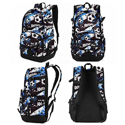 rickyh style School Backpack Travel Bag for Men & Women Lightweight College Back Pack with Laptop Compartmen - color: 04football Blue