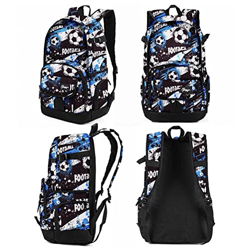 rickyh style School Backpack Travel Bag for Men & Women Lightweight College Back Pack with Laptop Compartmen - color: 04football Blue
