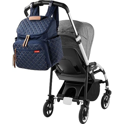 Skip Hop Diaper Bag Backpack: Forma, Multi-Function Baby Travel Bag with Changing Pad & Stroller Attachment, Navy - color: Navy