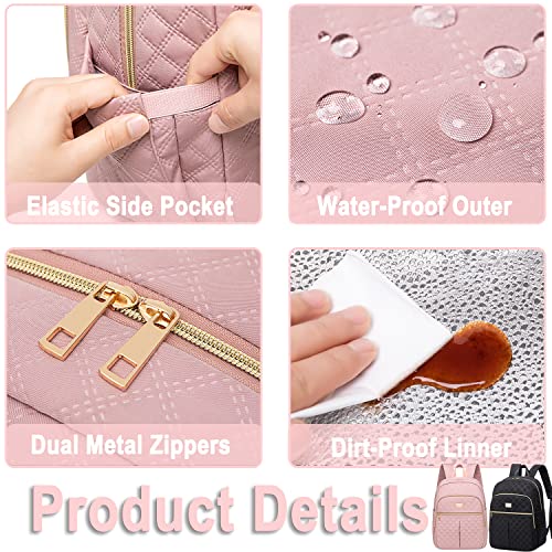 Weitars Lunch Backpack For Women Men,20L Cooler Backpack Insulated Lunch Bag For Women With Side Pockets Waterproof,Meal Prep Backpack,Adult Backpack Cooler For Lunch Picnic Hiking Camping Beach - color: Pink