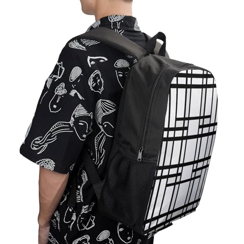 Travel Laptop Backpack Slim Durable Lightweight Back Pack Cute Horizontal Pattern Small Backpack For Women Men - color: Horizontal Pattern