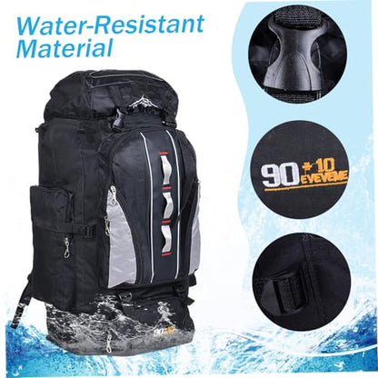 Camping Backpack, 100L Tear and Water-resistant Hiking Backpack, Multi-pocket Camping Rucksack with Zipper, Bag for Men and Women Travel Outdoor