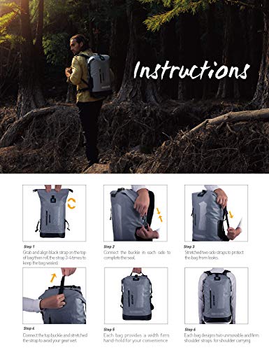 IDRYBAG Waterproof Backpack for Men 20L/30L/40L, Floating Dry Bag Kayak, Dry Backpack Hiking