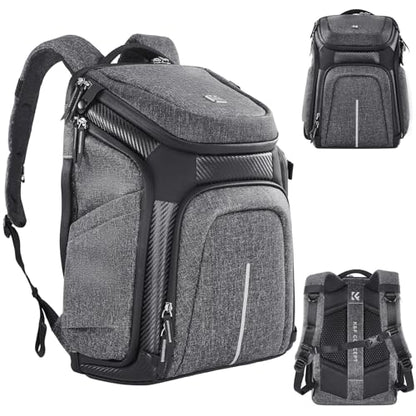 K&F CONCEPT DSLR/SLR Photography Waterproof Camera Bag with 15.6 inch Laptop Compartment Tripod Holder Raincover Camera Backpack - color: 03-black