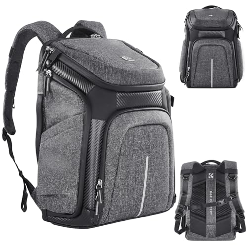 K&F CONCEPT DSLR/SLR Photography Waterproof Camera Bag with 15.6 inch Laptop Compartment Tripod Holder Raincover Camera Backpack - color: 03-black