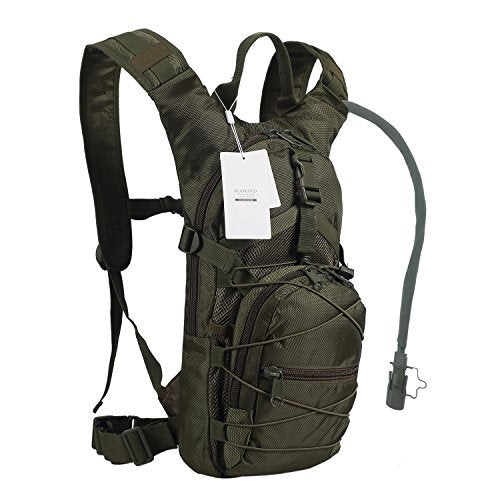 Hydration Backpack with 3L Water Bladder for Hiking and Climbing - color: Army Green