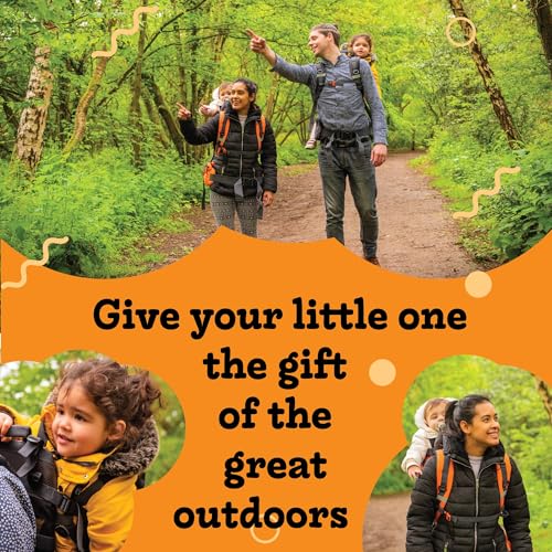 Hiking Baby Carrier Backpack - Comfortable Toddler/Baby Backpack Carrier System with Diaper Change Pad, Insulated Pocket + Rain and Sun Hood to Protect Your Child - color: Orange/Grey