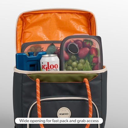 Igloo Soft Cooler Bag | Summit Series | Insulated Cooler Tote | Backpack Cooler - color: Tactical Gray 24 Can