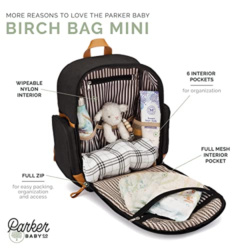 Parker Baby Co. Diaper Backpack - Full Zip Diaper Bag with Insulated Pockets - Black - color: Black
