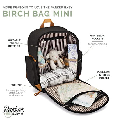Parker Baby Co. Diaper Backpack - Full Zip Diaper Bag with Insulated Pockets - Black - color: Black