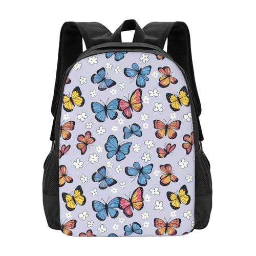 Secure Anti Theft Travel Pack Beautiful Butterflies Purple, Spacious Multipurpose Laptop Backpack Durable Carry Bag for Business Commute Outdoor Tour - color: Design (403)