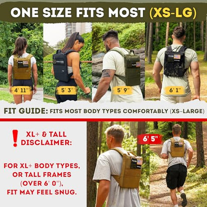 Polyfit Rucking Backpack 2.0 - Weighted Ruck Pack for Weight Plates - Patent Pending Side-Loading Rucksack for Walking, Running, Rucking, Strength and Endurance Training - Black - color: Black