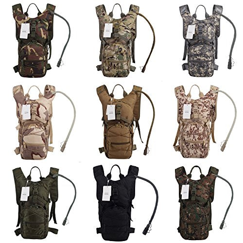 Hydration Backpack with 3L Water Bladder for Hiking and Climbing - color: CP Camo