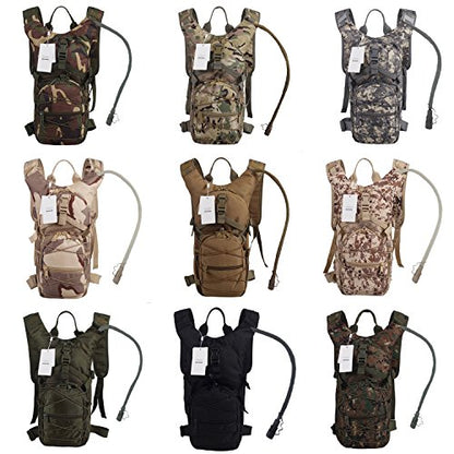 Hydration Backpack with 3L Water Bladder for Hiking and Climbing - color: Digital Camo