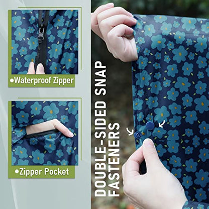 SaphiRose Unisex Rain Poncho Waterproof Raincoat Hooded for Adults Women with Pockets - color: Blue Cloak