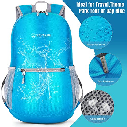 ZOMAKE Ultra Lightweight Hiking Backpack 20L, Packable Small Backpacks Water Resistant Daypack for Women Men(Light Blue) - color: Light Blue-b