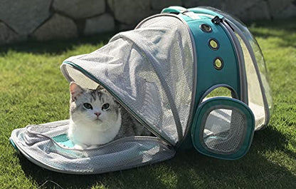 Dual Expandable Cat Backpack Carrier, Fit up to 20 lbs, Expandable Pet Carrier Backpack for Large Fat Cat and Small Puppy - color: Yellow