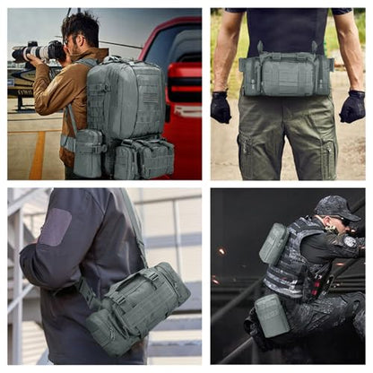 CVLIFE Tactical Backpack Military Army Rucksack 60L Large Assault Pack Detachable Molle Bag, Grey - color: Grey