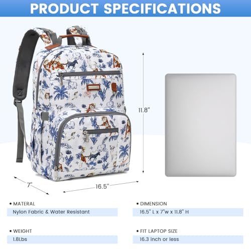 Diaper Bag Backpack, Large Baby Nappy Bags with Portable Changing Pad for Boys and GirlsMultifunction Travel Baby Bag for Moms Dads, Shower Gifts Waterproof and Stylish - color: Animal Beige