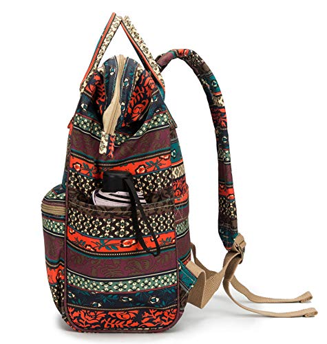 Kinmac Waterproof Laptop Backpack For Laptop Up to 15.6 Inch Men Women Travel Outdoor Backpack (Bohemian) - color: Bohemian（open Wide）