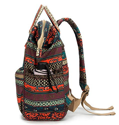 Kinmac Waterproof Laptop Backpack For Laptop Up to 15.6 Inch Men Women Travel Outdoor Backpack (Bohemian) - color: Bohemian（open Wide）