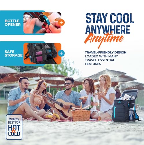 Cooler Backpack Insulated Waterproof 22 Hours Cold, Backpack Coolers Insulated Leak Proof Holds 56cans, Lightweight & Portable Ice Chest - Camping Beach, Ice Chest Cooler Leakproof