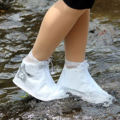 Zbyoujer Waterproof Shoe Covers - Boot Covers Shoe Covers for Rain Overshoes Reusable Over Shoes Galoshes Shoe Protectors with Waterproof Zipper Not-Slip Rain Shoe Covers for Women and Men - size: XL(Women 7.5-9,Men 5.5-7)