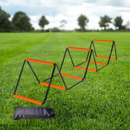 Agility Ladder Soccer Agility Ladder Football Speed Ladder Workout Agility Ladder Carbon Steel Foldable Suitable for Adults Athletes Coaches Team TRAI - size: 8 Grids With Bag
