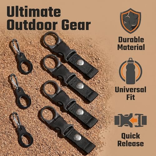 10 PCS Water Bottle Holder Hanging Clip Bottles Buckle Clip Portable Mineral Water Bottle Clip Nylon Beverage Bottles Strap Mineral Waters Ring Holder for Outdoor Camping Hiking