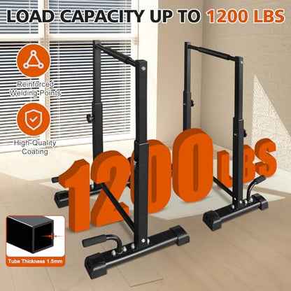 Adjustable Height Dip Bar Station, Heavy Duty Dip Station for Home Gym,Multi-function Dip Station Pull Up Bar Full Body Strength Training Workout Fitness Equipment for Tricep Dips - color: Dip Bar Station Set