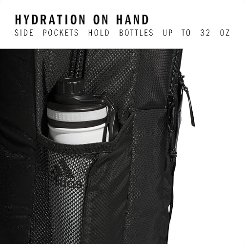 adidas Excel 7 School Backpack for Laptop, Gym and Travel, 34L, Black/White 3 Stripe Webbing/7, OSFA - color: Black/White 3 Stripe Webbing/7, size: One Size