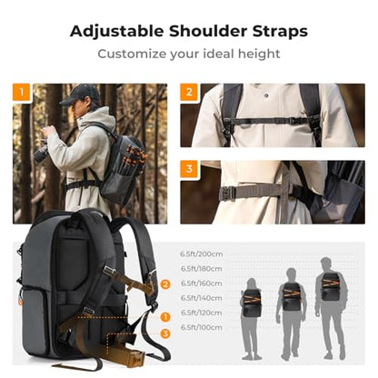 K&F CONCEPT Camera Backpack Shoulder Bag for Photographers - size: 25L
