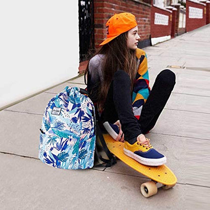 XEYOU Drawstring Sports Backpack Lightweight Gym Yoga Sackpack Shoulder Rucksack Casual Outdoor Daypack for Women and Men | Lightweight - color: Blue Leaves