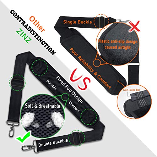 ZINZ Bag Shoulder Strap, Padded Adjustable Shoulder Strap Replacement - color: Black, size: 79"