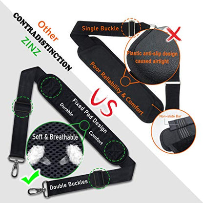 ZINZ Bag Shoulder Strap, Padded Adjustable Shoulder Strap Replacement - color: Black, size: 79"