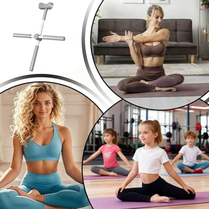 Back Stretcher Stick, Full Frame Mobility Pole, Range Control Using Support Bar, Controlled Movement Conditioning Device, Rehab Pole with T Shape, Training Gear for Sports Studios - color: Gray