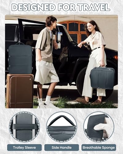 suradar Travel Backpack for Women Men,Carry On Backpack Flight Approved Hiking Backpack Rucksack Casual Daypack Personal Item Travel Weekender Essentials Backpacks Grey Blue - color: A11-grey Blue, size: Large