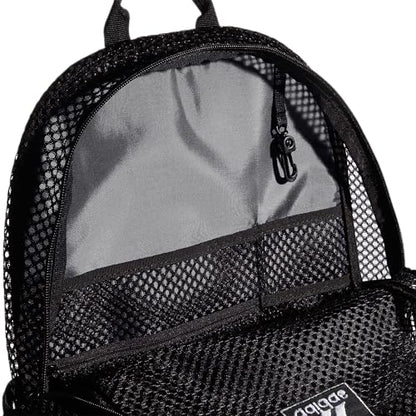adidas Hermosa Mesh See-Through Backpack – Festival Concert Stadium Beach Bag, 29L, Black/White/2, OSFA - color: Black/White/2