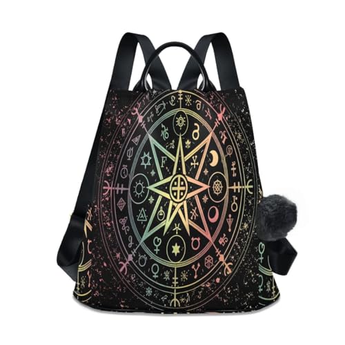 ALAZA Mandala Zodiac Wheel Of The Year Astrological Signs Outdoor Backpack Bags for Woman Ladies - color: Multi 4
