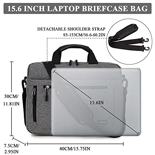RAVUO Laptop Bag for Men, Water Resistant 15.6inch Laptop Messenger Shoulder Bag Business Satchel Briefcase with Adjustable Shoulder Strap Grey - color: 15.6inch-grey