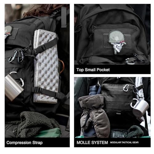 Mardingtop Military Tactical Backpack 25L Molle Hiking Backpack for Backpacking,Cycling and Biking - color: Black