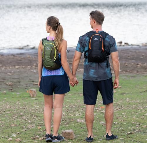 MARCHWAY Lightweight Hydration Backpack with Vest Style Straps & 2.5L TPU Water Bladder, Versatile Sleek Multi-Pocket Pack for Hiking, Cycling, Running, Backpacking, Travel - color: Black