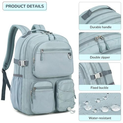 Lohol Multi-Pocket Backpack for School College Travel, Heavy Duty Big Bookbag with 15.6 inch Laptop Compartment (Purple Galaxy - color: Purple Galaxy