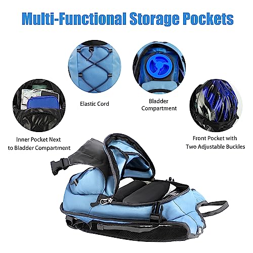 Zavothy Hydration Backpack with 2L Hydration Bladder Water Backpack for Hiking Hydration Pack for Running Cycling Hiking - color: Blue