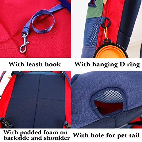 Lifeunion Legs Out Dog Carrier Backpack Hands-Free Adjustable Pet Travel Carrier for Small Medium Dogs Cats Motorcycle Hiking Walking (Green+Blue) - color: Green+Blue