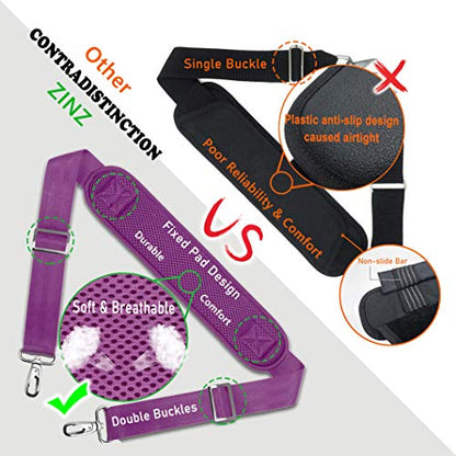 ZINZ Bag Shoulder Strap, Padded Adjustable Shoulder Strap Replacement - color: Purple, size: 57"