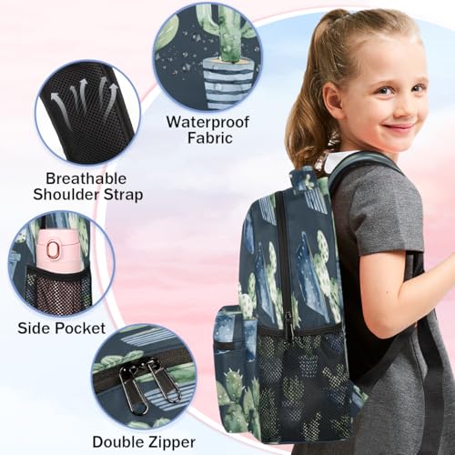 Cacti Plant Backpack with Chest Strap, Casual Backpack for Women Men, 16 Inch Daypack for Travel Work, Cactus - color: Gold
