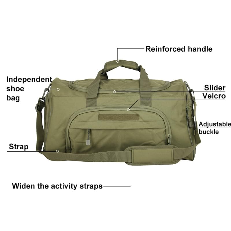 Gym Duffel Bag for Men Sports Duffel Bag with Shoe Compartment (GREEN-Model B) - color: GREEN-Model B
