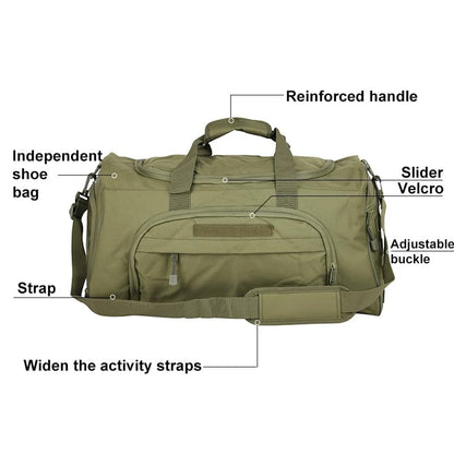 Gym Duffel Bag for Men Sports Duffel Bag with Shoe Compartment (GREEN-Model B) - color: GREEN-Model B
