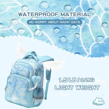 Cusangel Backpack for Girls Boys School Bookbags Kindergarten Elementary Lightweight Waterproof Multifunctional Large Capacity for kids(17 inch Fun Prints) - color: Green 17in